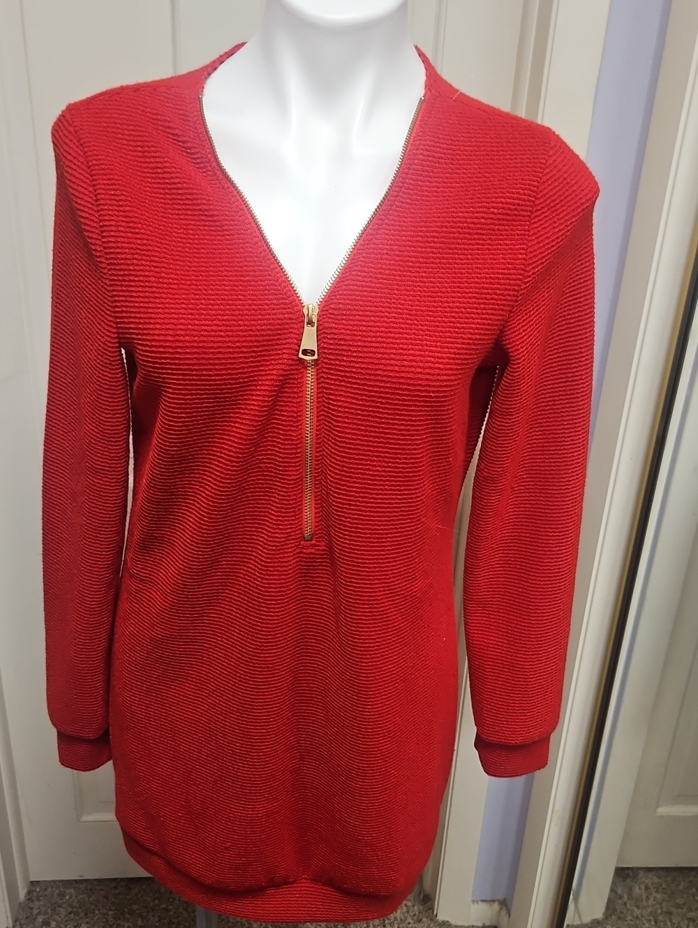 French Design Sexy red dress tunic